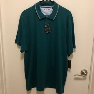 NWT Tasso Elba Teal Short Sleeve Polo, Large